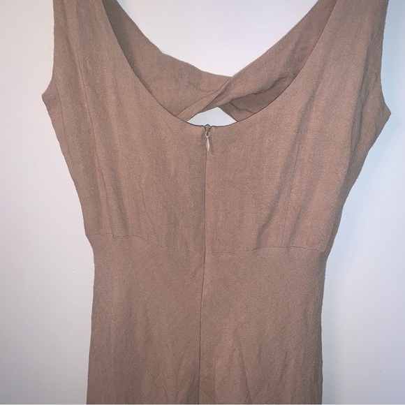 NWOT Mable Open Front Linen Cotton Midi Tan Dress M - Picture 8 of 8